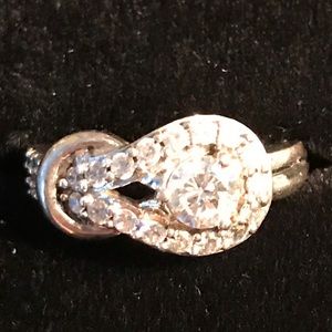 Vintage Belt Buckle Cubic Zirconia Ring